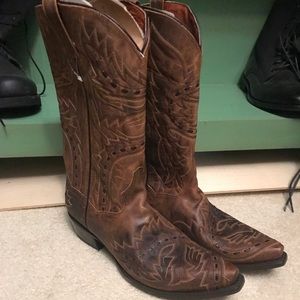 Dan Post leather boots mens size 12. Sidewinder style.
